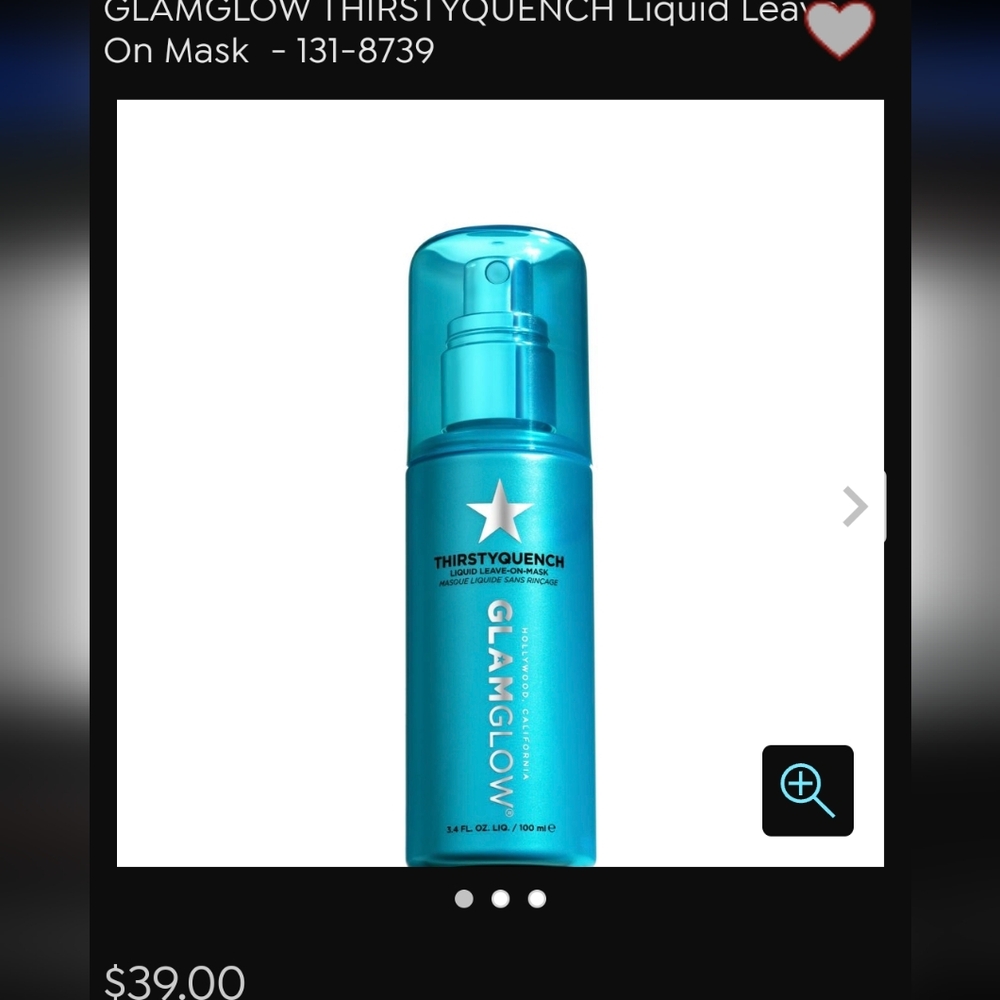 NWT GLAMGLOW FULL SIZE Thirsty Quench Liquid Leave On Mask 100ml